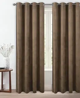 Závesy do spálne Záves na priechodkách AMELIA YC13018/230G/M2/5/140X250 hnedý