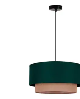 Svietidlá  - Luster na lanku BOHO 1xE27/15W/230V pr. 45 cm zelená/hnedá 89804