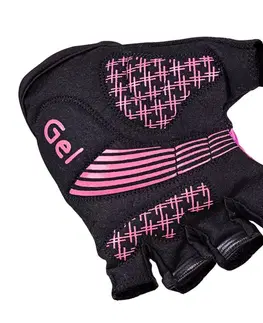 Cyklistické rukavice Cyklo rukavice W-TEC Karolea čierno-fialovo-ružová - S