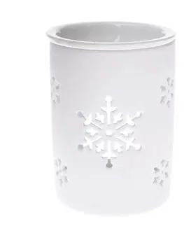 Svietniky Keramická arómalampa Snowlet biela, 8,5 x 11,5 cm