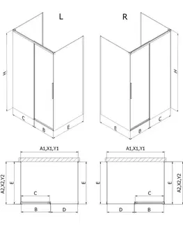 Sprchovacie kúty MEXEN/S - Rox-3S sprchovací kút 3 stenný, posuvný ľavá 140 x 100, čierna okraj, čierna 8C2-140-100-70-70-3S-L