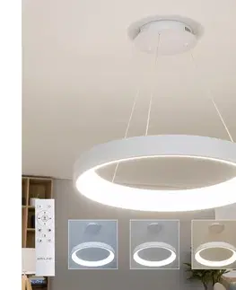 Svietidlá BRILAGI - LED stmievateľný luster na lanku FALCON II LED/99W/230V priemer 60 cm biela + diaľkové ovládanie BRDC2668-600/BI
