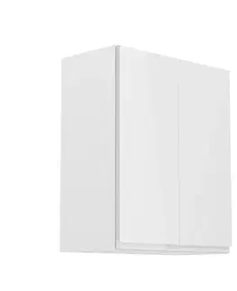 Kuchynské horné skrinky KONDELA Aurora G602F horná kuchynská skrinka biela / biely lesk