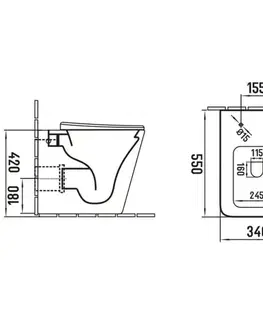 Záchody MEXEN - Cube misa wc stojaca Rimless vrátane sedátka s slow slim, duroplast, biela lesk 32924000