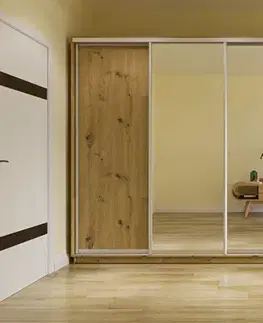 Šatníkové skrine GOMMA 300 šatníková skriňa so zrkadlom, dub Artisan