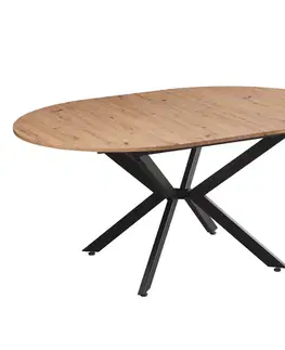 Jedálenské stoly KONDELA Abero Typ 2 rozkladací jedálenský stôl dub artisan / čierna