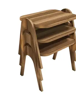 Konferenčné stolíky Sada odkladacích stolíkov (3 kusy) Paris - Walnut