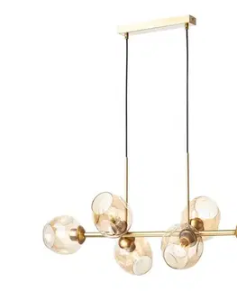 Svietidlá Redo 01-2619 - Luster na lanku PIERCE 6xE27/42W/230V zlatá/dymová 01-2619