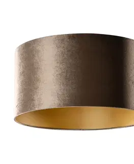 Tienidlo na lampu Zamatový tienidlo hnedé so zlatým vnútorným 50/50/25