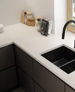 Kuchynské drezy DEANTE DEANTE - Eridan čierna - Granitový drez, 1.5 - bowl ZQE_N503