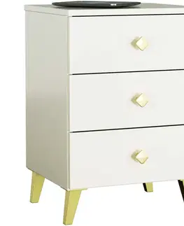 Nočné stolíky MEJBY elegantný nočný stolík K-03, kašmír/zlatá