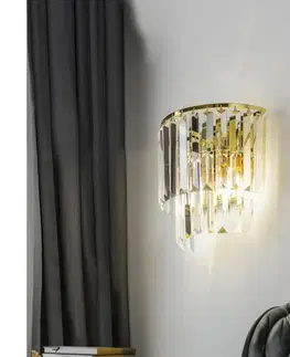 Svietidlá BRILAGI - LED Krištáľové nástenné svietidlo MOZART 2xE14/40W/230V zlatá BG-17106/2W-GLD