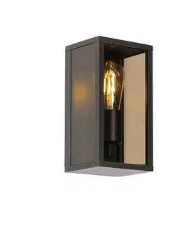 Vonkajšie nástenné svietidlá Vonkajšia nástenná lampa čierna s dymovým sklom 26 cm IP44 - Charlois