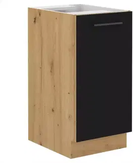 Kuchynské skrinky stojace Kuchynská skrinka Modena 40D1F BB čierna/dub artisan