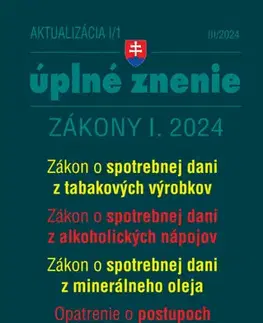 Dane, účtovníctvo Aktualizácia I/1 / 2024 - daňové a účtovné zákony