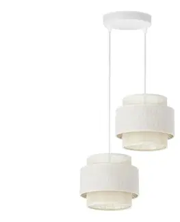 Svietidlá  Luster na lanku BOHO 2xE27/60W/230V krémová/juta H0170