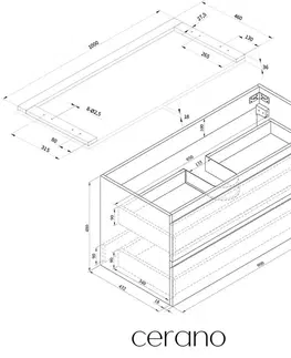 Kúpeľňový nábytok CERANO - Kúpeľňová skrinka Carole + doska pod umývadlo Navira Pro - 36 mm - čierna matná - 100x51,6x46 CER-668282