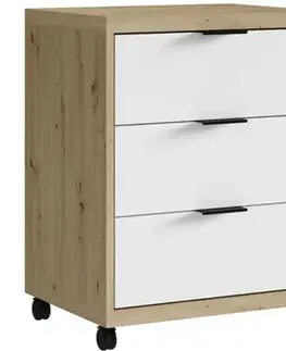 Moderné kancelárske stoly Skrinka Max dub artisan/biely