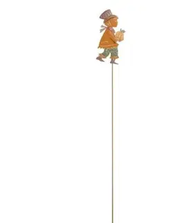 Záhradné lampy Kinekus Ozdoba zapichovacia chlapec 85 cm hrdza kov
