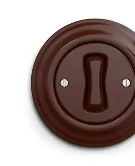 Predlžovacie káble lap - Retro krížový vypínač s rámčekom č. 7 hnedý KA0034+KA0032