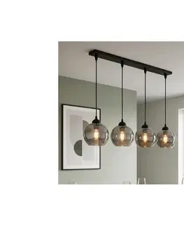 Svietidlá BRILAGI - Luster na lanku DIOR 4xE27/60W/230V čierna/dymová sivá 59-001B