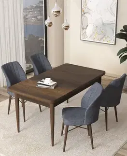 Jedálenské sety Dining Table & Chairs Set (5 Pieces) Arp - Baroque, Fume
