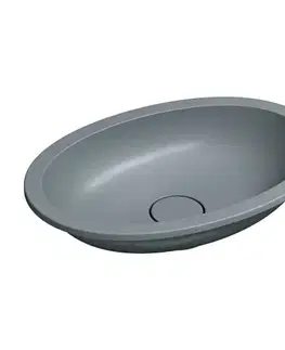 Umývadlá OMNIRES - SHELL M+ podumývadlo, 48 x 31 cm, šedá popolavá matná, SHELL480UPAG