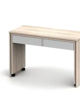 Písacie a pracovné stoly KONDELA Versal New rozkladací pc stolík dub sonoma / biela