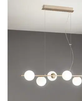 Svietidlá Ondaluce - Závesný luster na lanku MONILE 6xE14/10W/230V zlatá/biela SO.MONILE/6-ORO