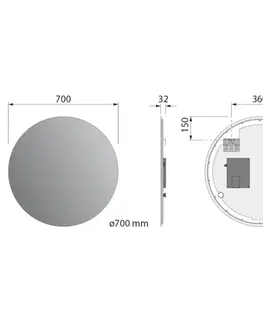Kúpeľňové zrkadlá SAPHO - VELUR guľaté zrkadlo s LED podsvietením priemer 70cm VR070