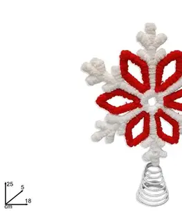 Vianočné ozdoby MAKRO - Špic -vločka na stromček 25cm