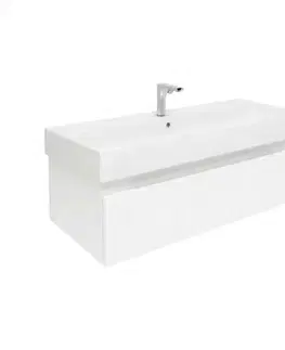 Kúpeľňový nábytok Kúpeľňová skrinka s batériou a umývadlom SAT Evolution 98x30x44, 8 cm biela mat SATEVO100WMU2BA SATEVO100WMU2BA