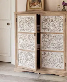 Komody Komoda Sita 115x140x45 indický masív mango