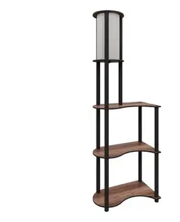 Lampy  Stojacia lampa s poličkami 1xE27/40W/230V 140 cm čierna/hnedá 666PTR1108