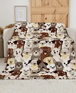 Deky MKLozkoviny.sk Deka mikroplyš Exclusive 150 x 200 cm - Psia invázia