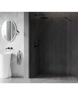 Sprchové dvere MEXEN/S - Kyoto-X Sprchová zástena WALK-IN 90 x 200, transparent 10 mm, čierna 800-090-101-70-00-X