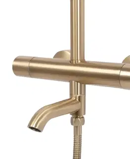 Kúpeľňové batérie REA REA - Sprchový set s termostatickou batériou 150mm s výtokom Lungo zlatá kartáčovaná REA-P6604