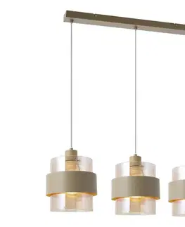 Svietidlá  Luster na lankách VALENTINO 3xE27/15W/230V béžová/číra ML2239