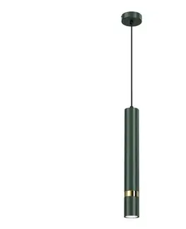 Svietidlá  Závesné svietidlo na lanku JOKER 1xGU10/25W/230V zelené/zlaté MLP7720