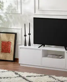 TV stolíky FACE štýlový TV stolík, biela prírodná