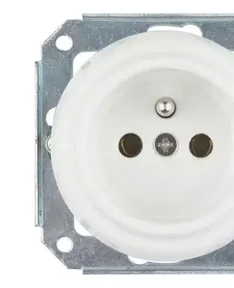 Predlžovacie káble Reblig - Retro porcelánová zásuvka do domácnosti bez rámčeka 250 V/16 A biela RGRAFX-W