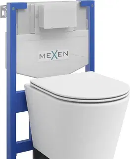 Záchody MEXEN/S - WC predstenová inštalačná sada Fenix XS-F s misou WC Rico + sedátko softclose, biela mat 68030724001
