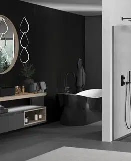 Sprchové dvere MEXEN/S - Kyoto Sprchová zástena WALK-IN 70 x 200, transparent 8 mm, grafit kartáčovaná 800-070-101-66-00