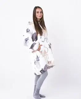 Dámske mikiny MKLozkoviny.sk Baránková mikina mikroplyš – Mačičky veľkosť M