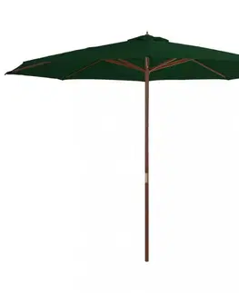 Slnečníky Slnečník Ø 350 cm látka / drevo Dekorhome
