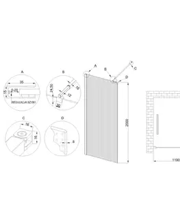 Sprchovacie kúty INVENA - Walk-in II Trend 120x200cm, ryhovaná 8mm shiny-glass, chróm AK-32-129-S