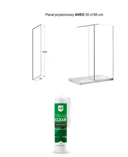 Sprchovacie kúty BESCO - Pevná stena AVEO a AVEO DUE - Pevná stena - 30 cm BCAVEO30
