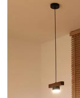 Svietidlá  - Závesný luster na lanku IRONLINE 1xGX53/3W/230V borovica dub/čierna 70477