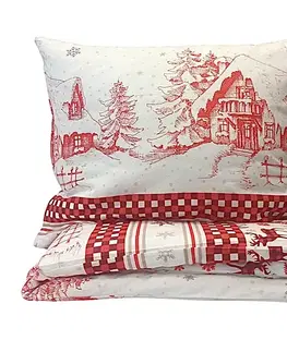 Obliečky Obliečky bavlnené Vianočné obliečky Sviatočný mix biely TiaHome - 2x Vankúš 90x70cm, 1x Paplón 200x220cm