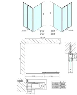 Sprchové dvere POLYSAN - EASY obdĺžniková sprchová zástena 1300x700 L/P varianta EL13153115
